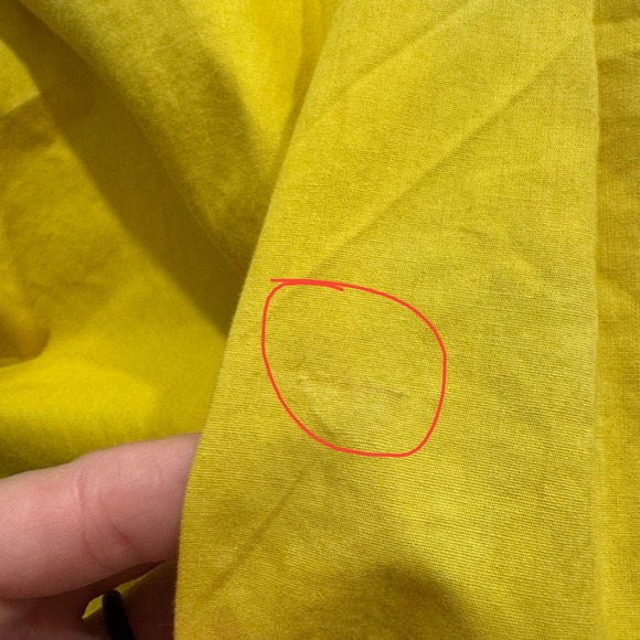 Abercrombie & Fitch NWT Long Sleeve Poplin Puff Sleeve Shirt Dress Yellow, Sz XS - Picture 8 of 9